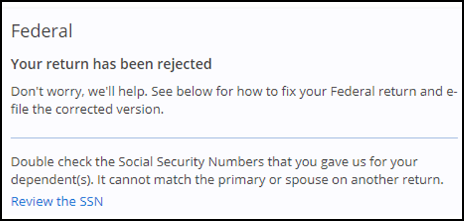 Rejections message
