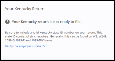 KY state ID error